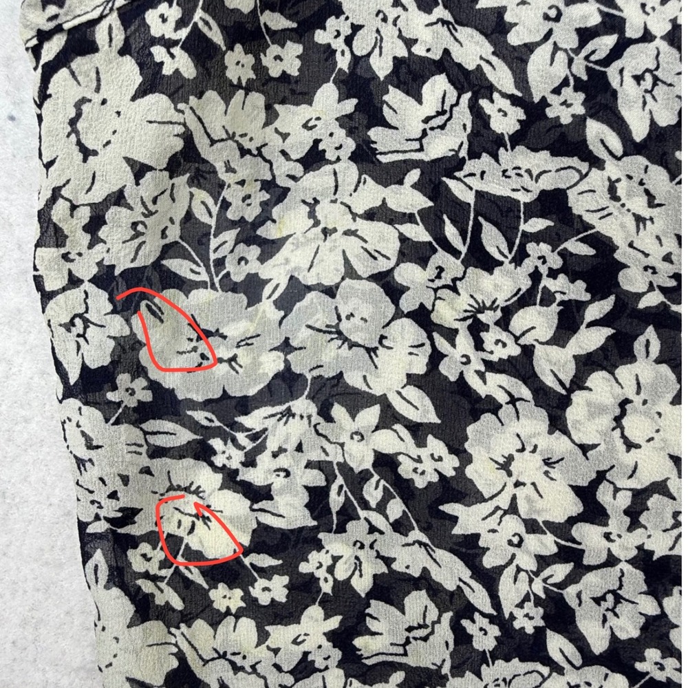 Lauren Ralph Lauren Silk Floral Ruffle Blouse Peplum Top siren sz4 -faint spots - Picture 3 of 9